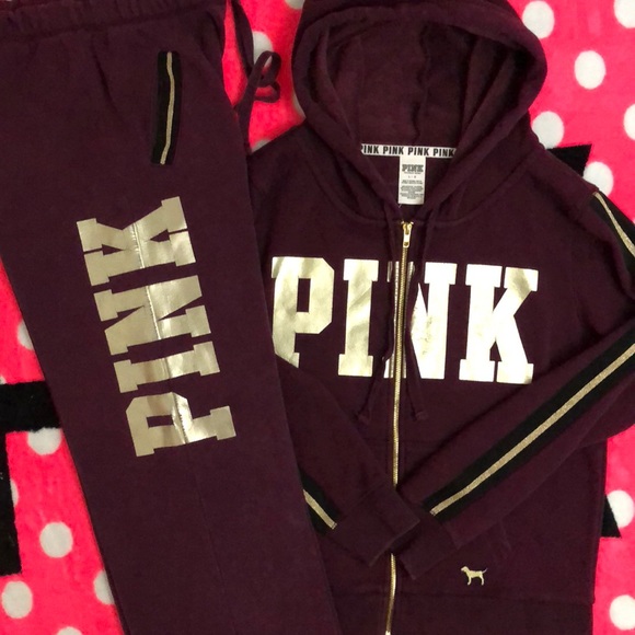 PINK Victoria's Secret Sweaters - VS Pink 'Cozy Set' Full Zip & Boyfriend Pants